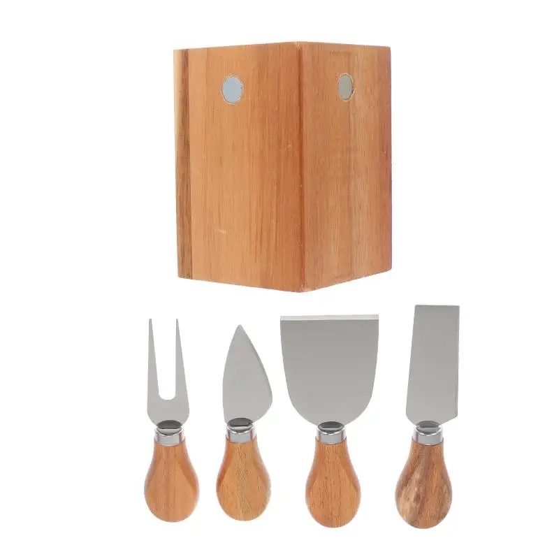 

Wooden Cheese Knives Delicate 5pcs/set Durable Nice Magnet Cutter Holder Tool Rack for Kitchen Storage