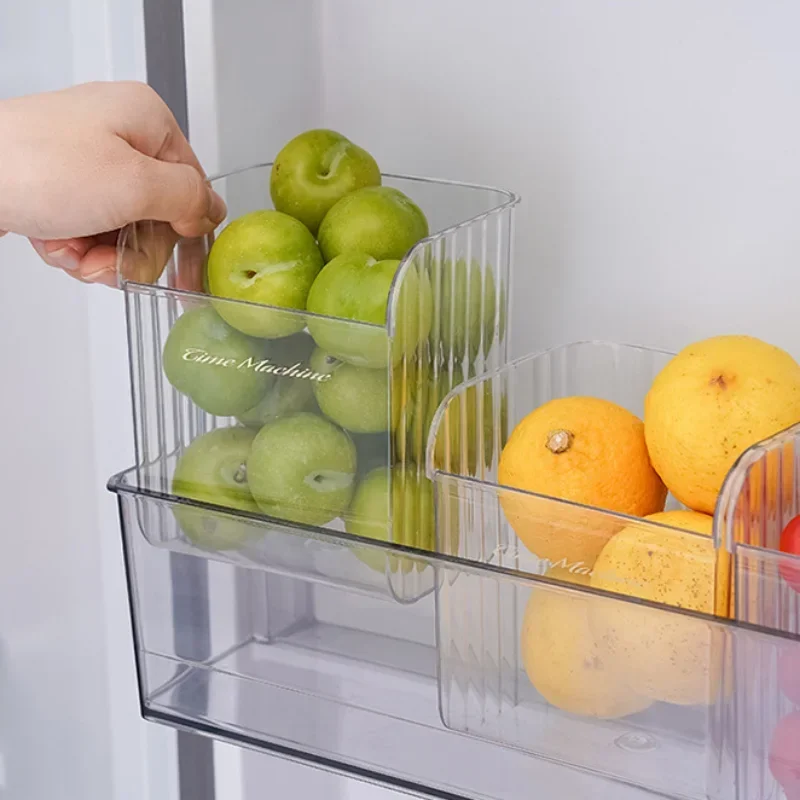 Quality Plastic Fridge Side Door Refrigerator Drawer Large Opening Deepen Fridge Organizer Rack Plastic Food Storage Box Kitchen
