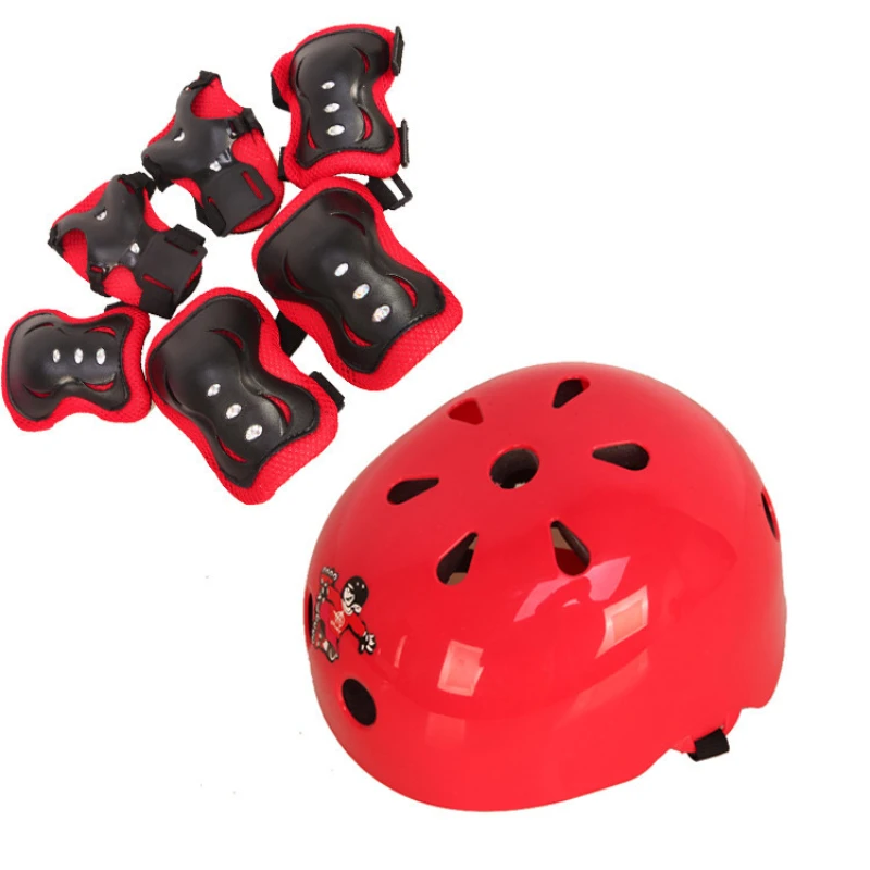 7Pcs/set Children Protective Set Knee Pads Helmet Elbow Pads Wrist Protector Protection for Scooter Cycling Roller Skating