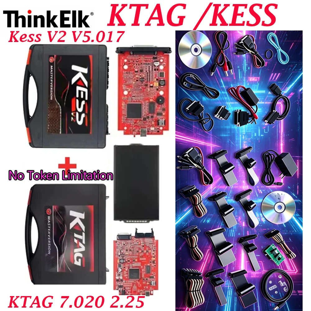 2026 Kess/Ktag ECU Programmer KTAG V7.020 V2.25 Kess V2 V5.017 ECU Tuning Tool Unlimited Repair Tools
