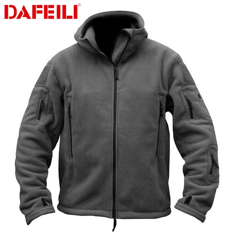 Outdoor winter tactical fleece jacket polar fleece jacket men's tops mountaineering double-faced fleece windproof brushed jacket