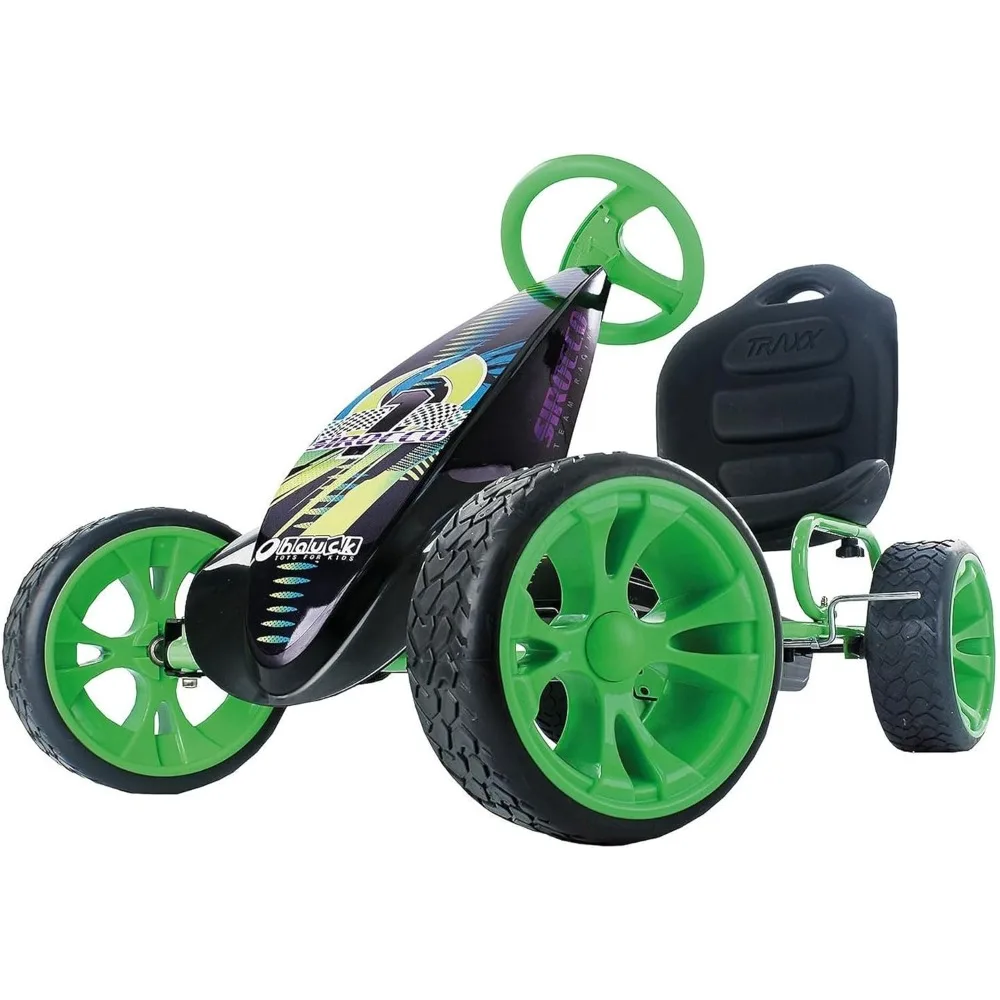 Sirocco Racing Go Kart with Low Profile Rubber Tires, 8 Spoke Rim, and Clutch Free Ride for Toys, Games