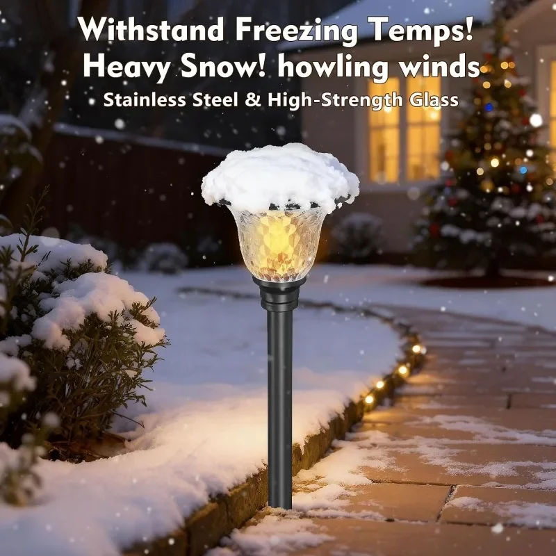 8 أضواء شمسية RGB خارجية، ديكور حديقة متغير الألوان تلقائيًا للفناء/الحمام السباحي/المسار