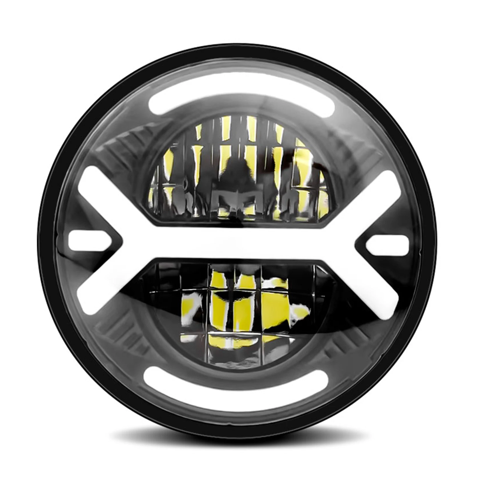 

LED Motorcycle Headlight, 5-3/4 5.75 inch IP67 Waterproof Car Headlamp with DRL/Turn Signal/Low Beam/High Beam