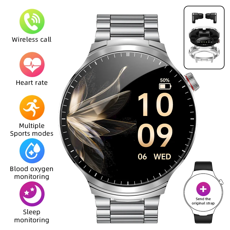 Men's LIGE TWS Smart Watch with Earbuds and Bluetooth Call