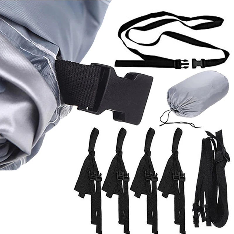 الثقيلة 800D البحرية الصف البوليستر غطاء قارب مقاوم للماء الخامس بدن غطاء 14 '-16' قوارب قابلة للمقطورة 5 الأشرطة تشديد يناسب #4