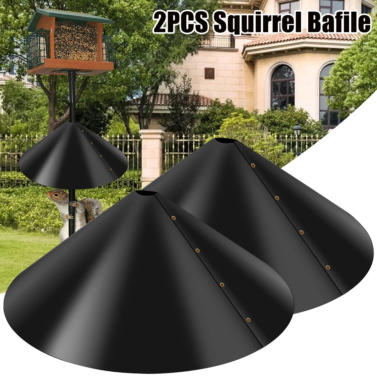 

2Pcs Squirrel Baffle Set 18inch Protective Bird House Guard Wrap Around Squirrel Guard Baffle Reusable Raccoon and Squirrel