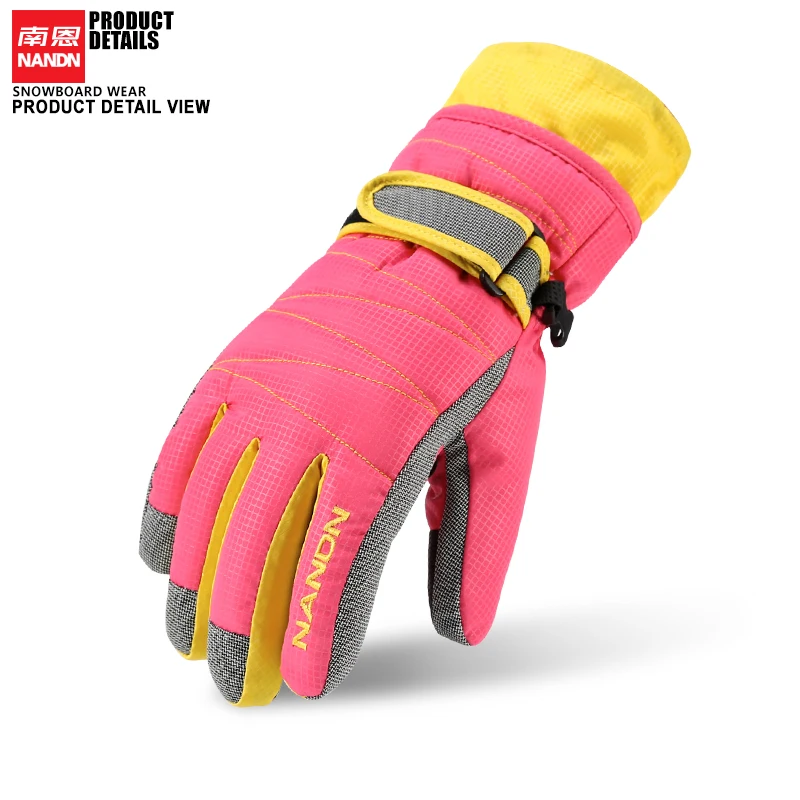 Guantes de esquí Invierno Hombres Mujeres Guantes de Snowboard Manoplas cálidas impermeables