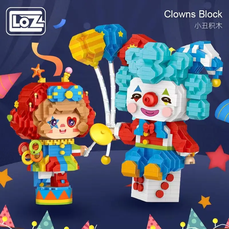 Loz Cartoon Lovely Paradise Party Clown Granules Construction Block High Difficulty Assembled Toy Ornaments