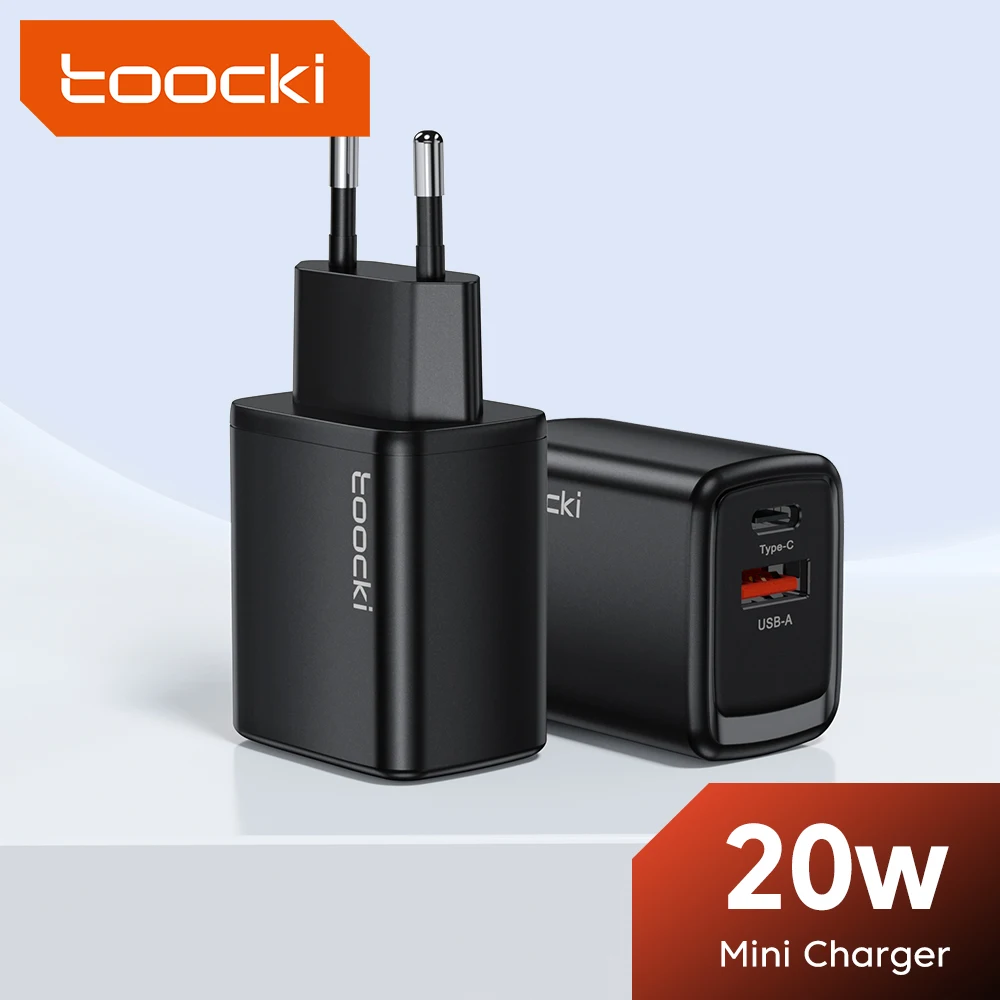 

Toocki PD 20W USB A USB Type C Fast Charge Charger For iPhone Samsung Xiaomi HUAWEI Dual Ports Quick Charge Charger Ultra Mini