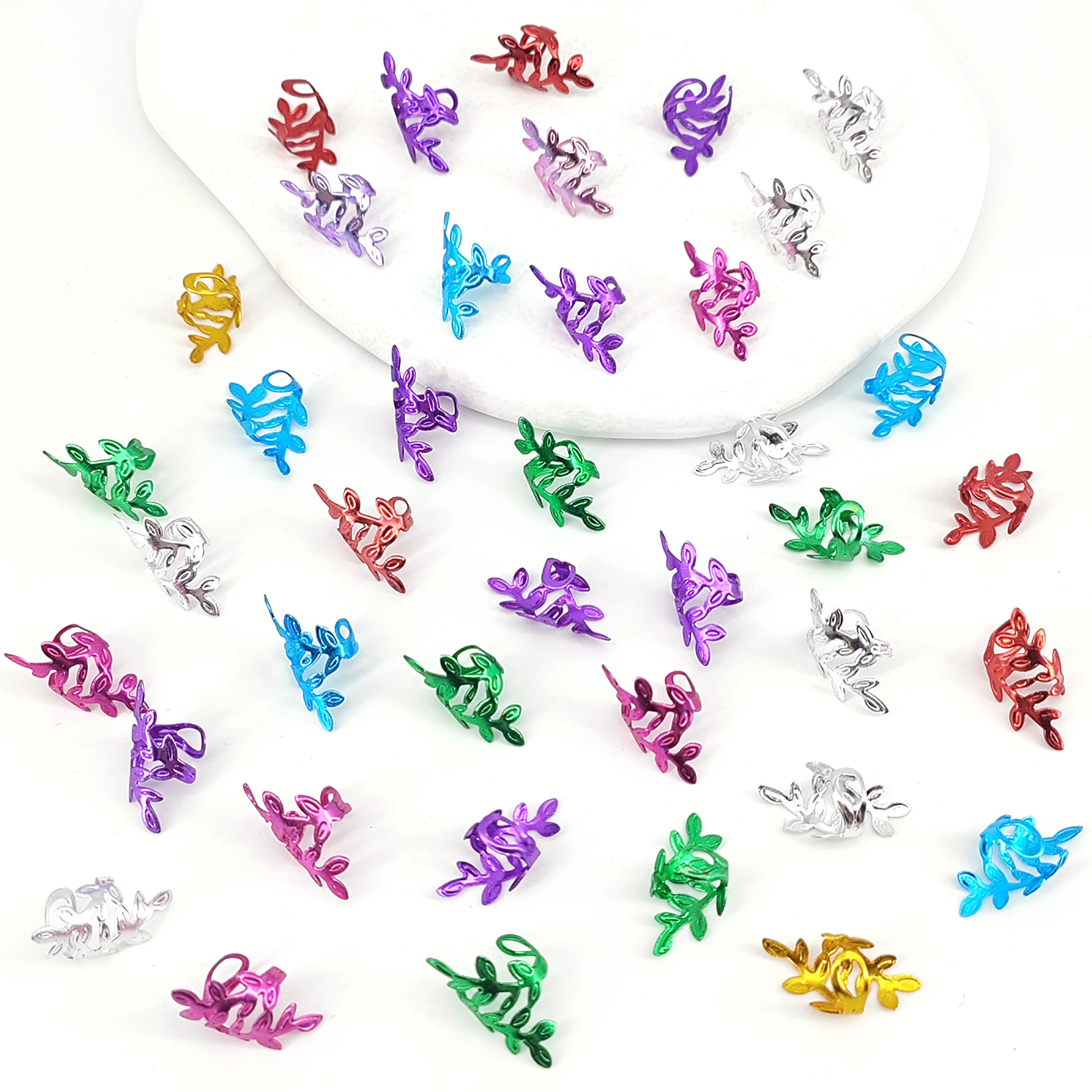 40個入り 葡萄の葉型 合金 ヘアブレイドリング ヴィンテー - Vintage Fashion Rings のレビューと価格