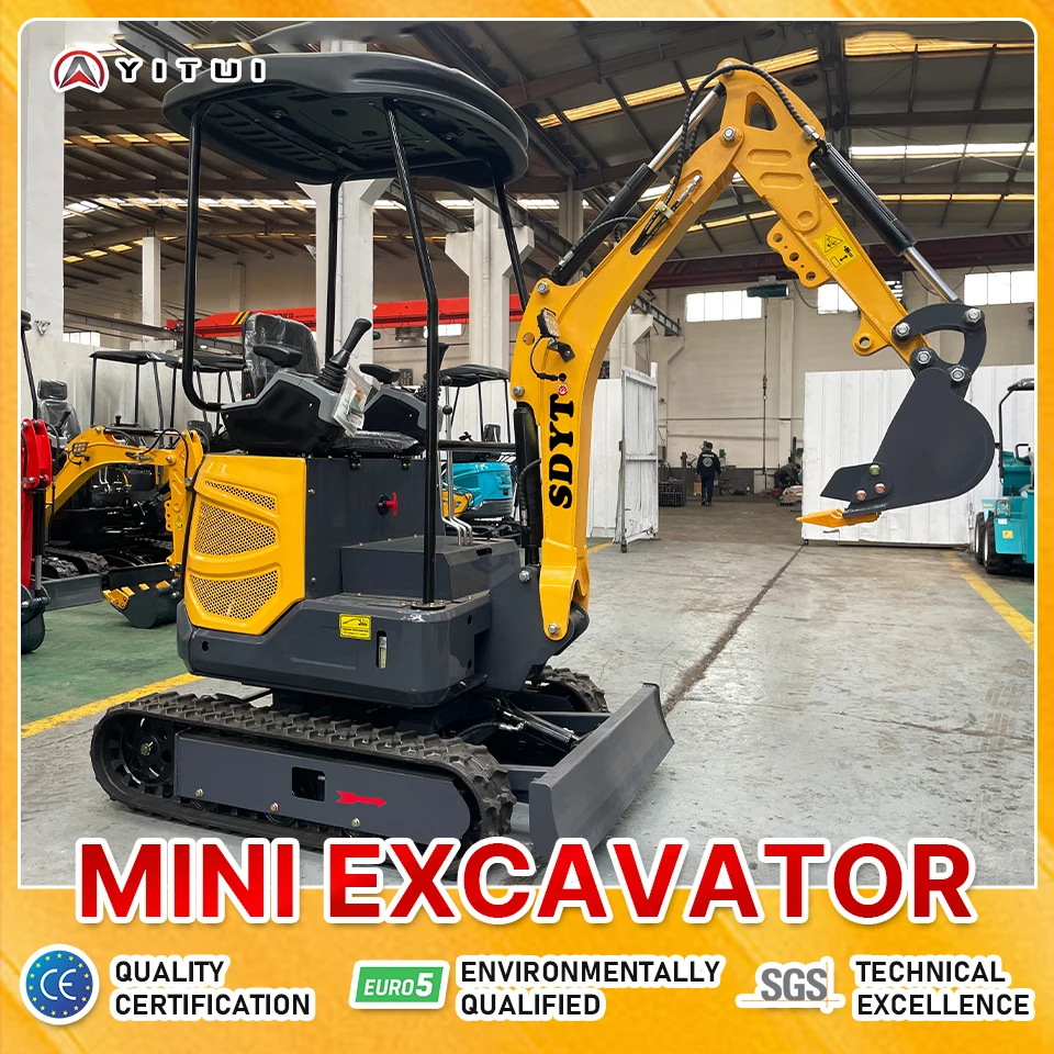 Europe Agriculture Mini Excavator 1Ton Top Quality Hydraulic 1000kg Small Digger Crawler Micro Excavator 1.2Ton Customized Price