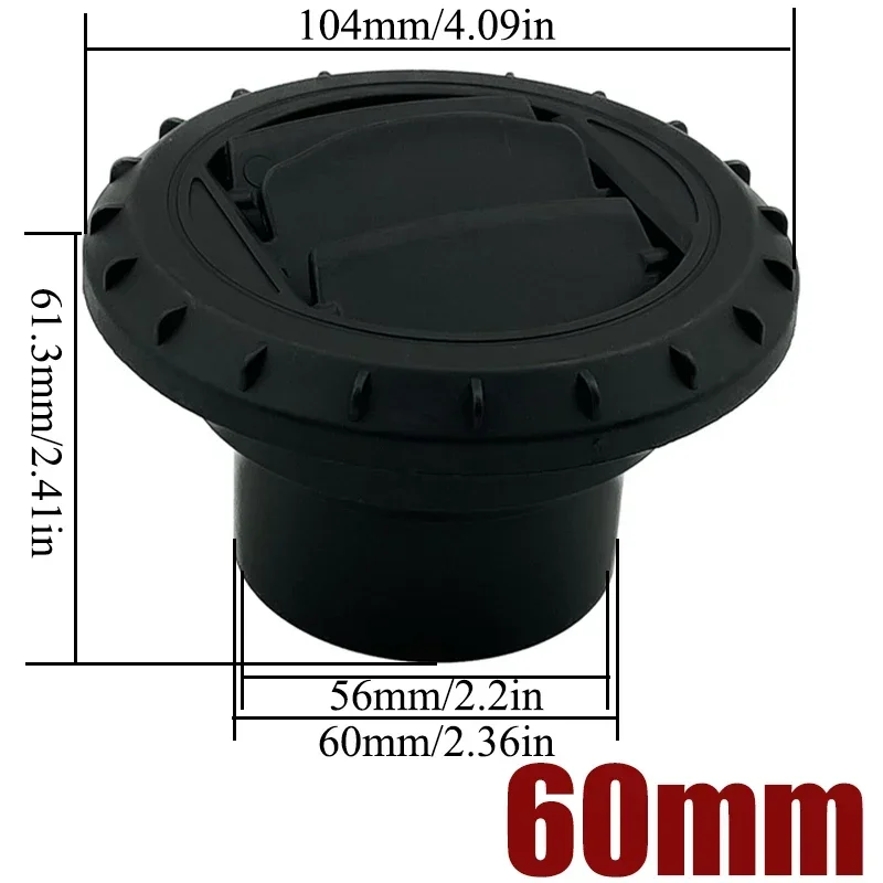 2X 60mm 75mm Air Vent Deflector Outlet Louver Rotatable Diesel Parking Heater Air Conditioner Round For Car Truck VAN Camper