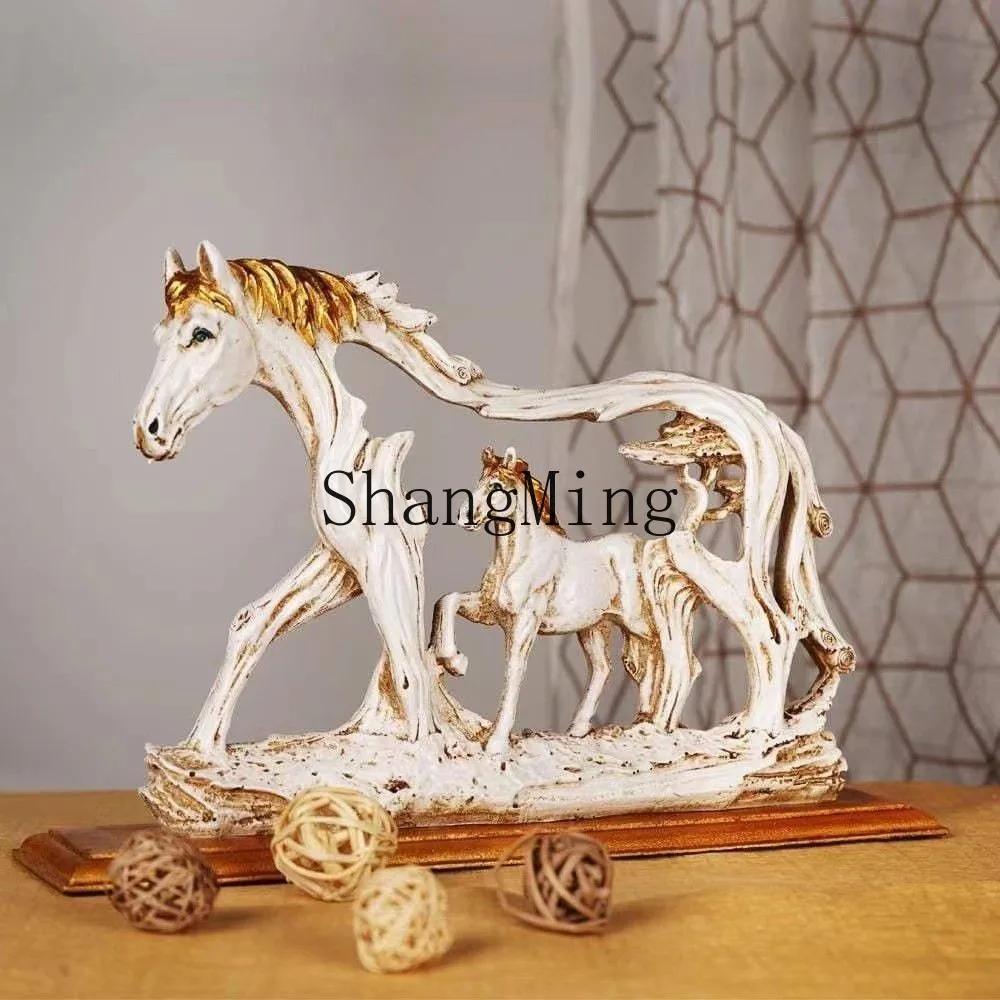 

PYH hollow feng shui resin ornament galloping horse statue handicrafts study horse handicrafts