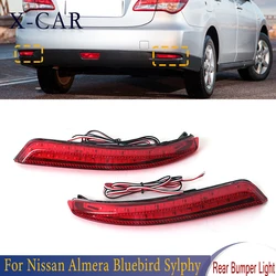 X-CAR Left Right Car Reflector LED Stop Brake Light Rear Bumper Warning Light For Nissan Almera Bluebird Sylphy 2006 2007-2014