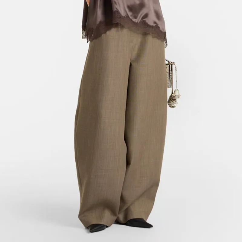 Women's Wide-Leg Pants Casual Versatile Trousers High-Quality Straight-Leg Pants Spring 2026 Collection Millennial Retro Style