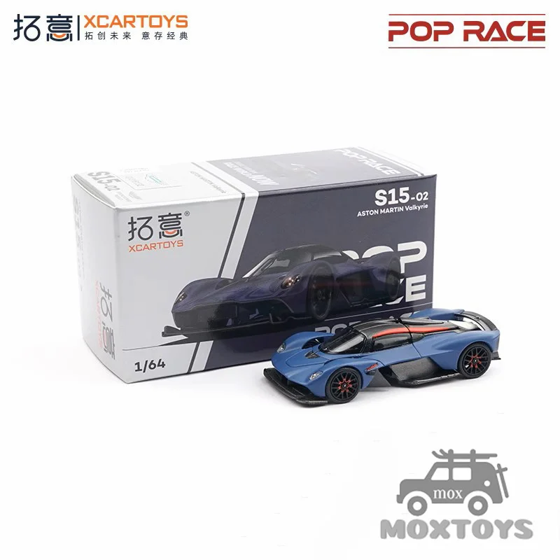 Xcartoys x POP RACE 1:64 AM Valkyrie Matte Dock Blue Diecast Model Car