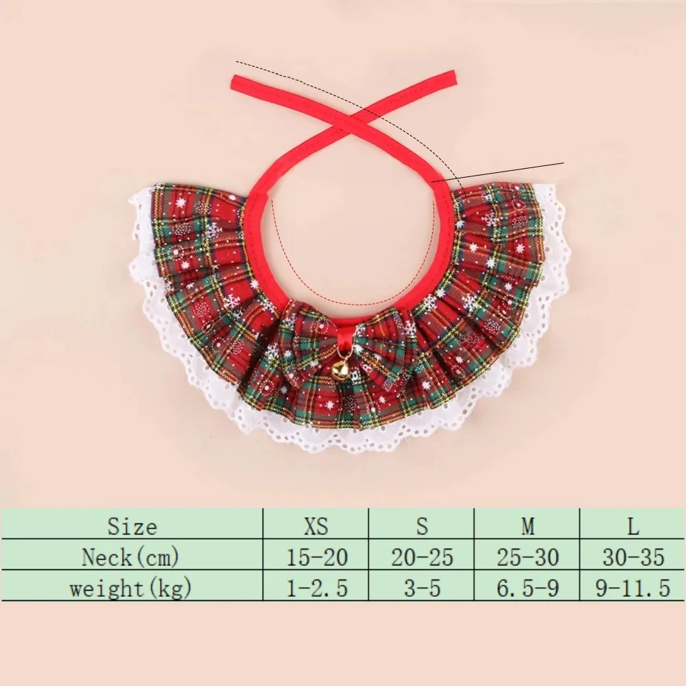 رائعتين عيد الميلاد منقوشة طوق بكلاب مع حافة الدانتيل أربعة ملونة وشاح للحيوانات الأليفة منشفة للكلاب