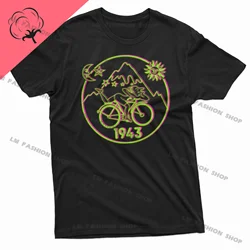 Bicycle Day 1943 Graphic TShirts Men's Clothing Short Sleeve Tops Cotton Tees Women's Printed T-Shirt