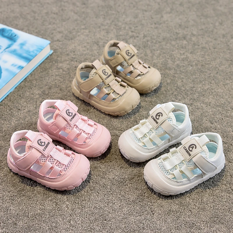 Baby Sports Sandals Toes Capped Non-slip Toddler Walking Shoes Soft Bottom 2026 Summer New Kids Beach Shoes Versatile Casual