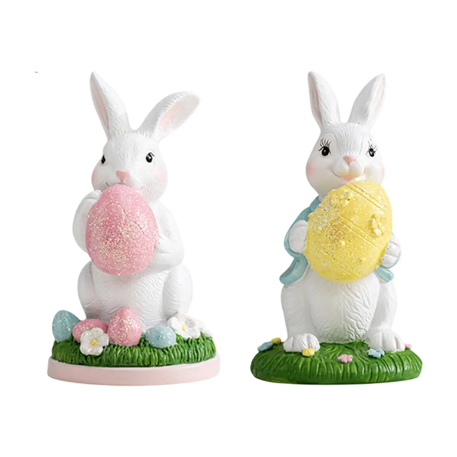 Easter Bunny รูปปั้นงานฝีมือตกแต่งสร้างสรรค์เดสก์ท็อปตกแต่งตุ๊กตาสัตว์สําหรับงานปาร์ตี้ในร่มเตาผิงห้องนอนทางเดิน