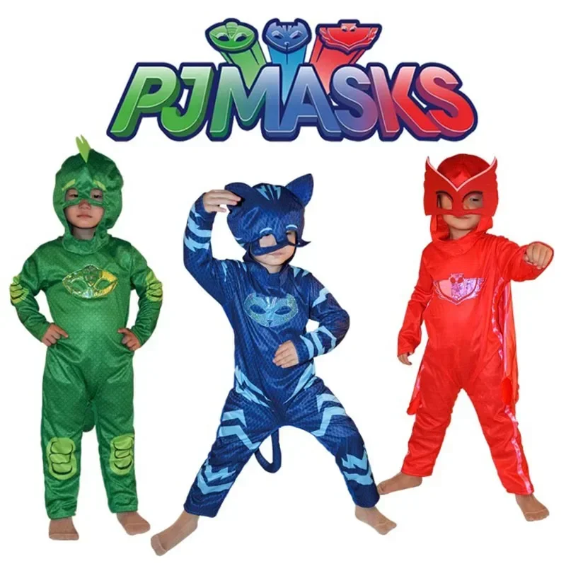 

Унисекс Meisje Super Uil Held Tuta Необычные платья Косплей Kat Boys Gekko Animail Костюм Di Halloween