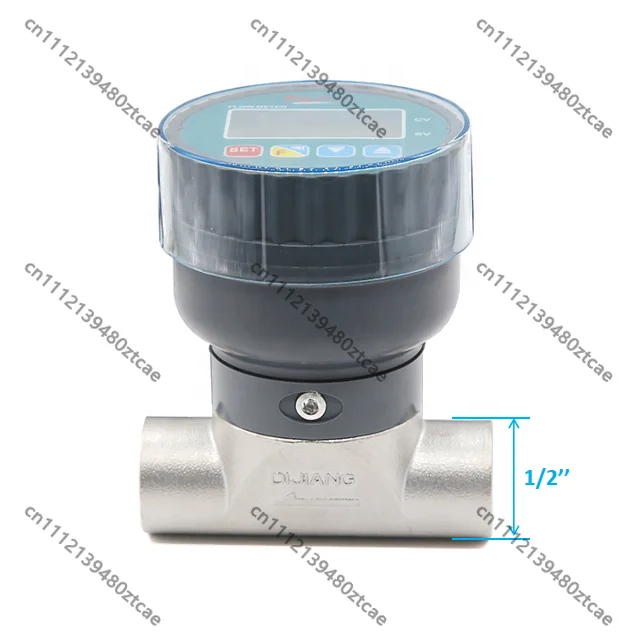 1/2" Paddle Wheel Waste Water Flow Meter 10-30VDC Pulse/RS485 MODBUS Signal with Bracket