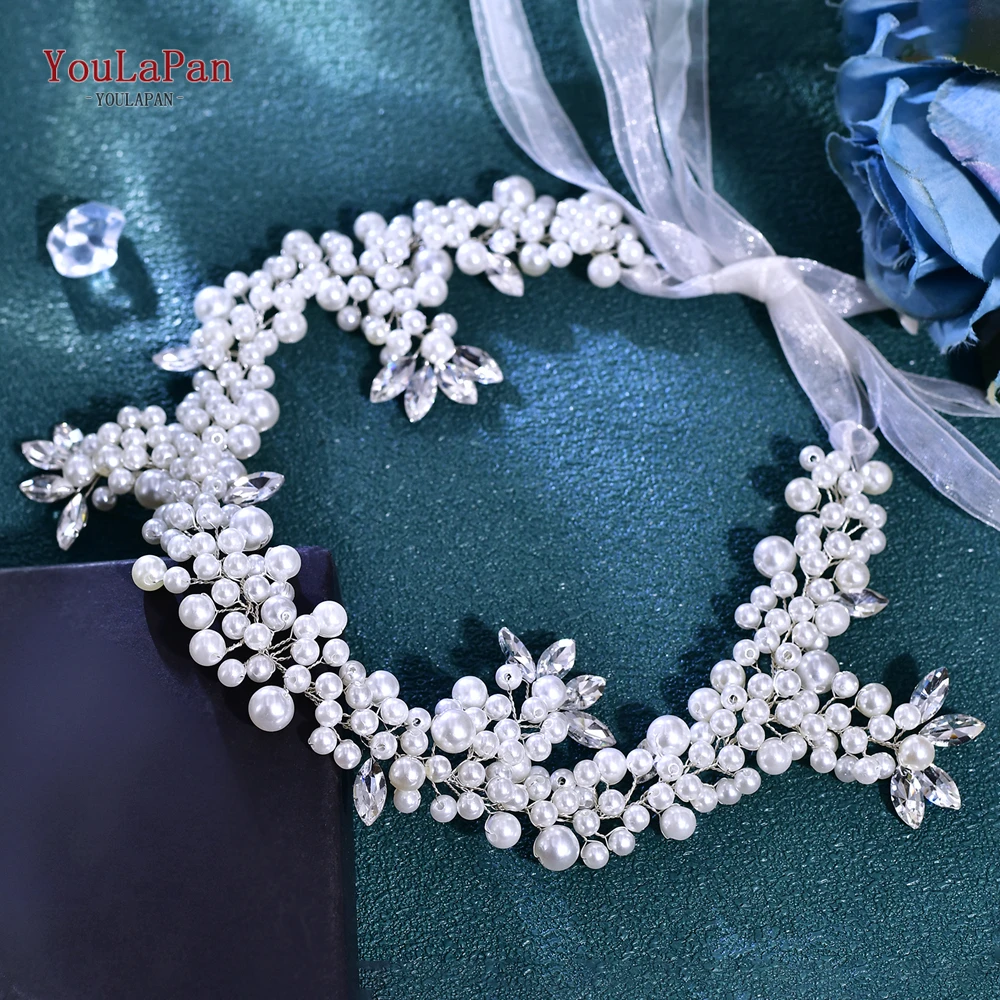 YouLaPan Perle Hochzeit Haarband Strass Tiaras Braut Haar Schmuck Zubehör Mode Frauen Bankett Haar Ornament HP186