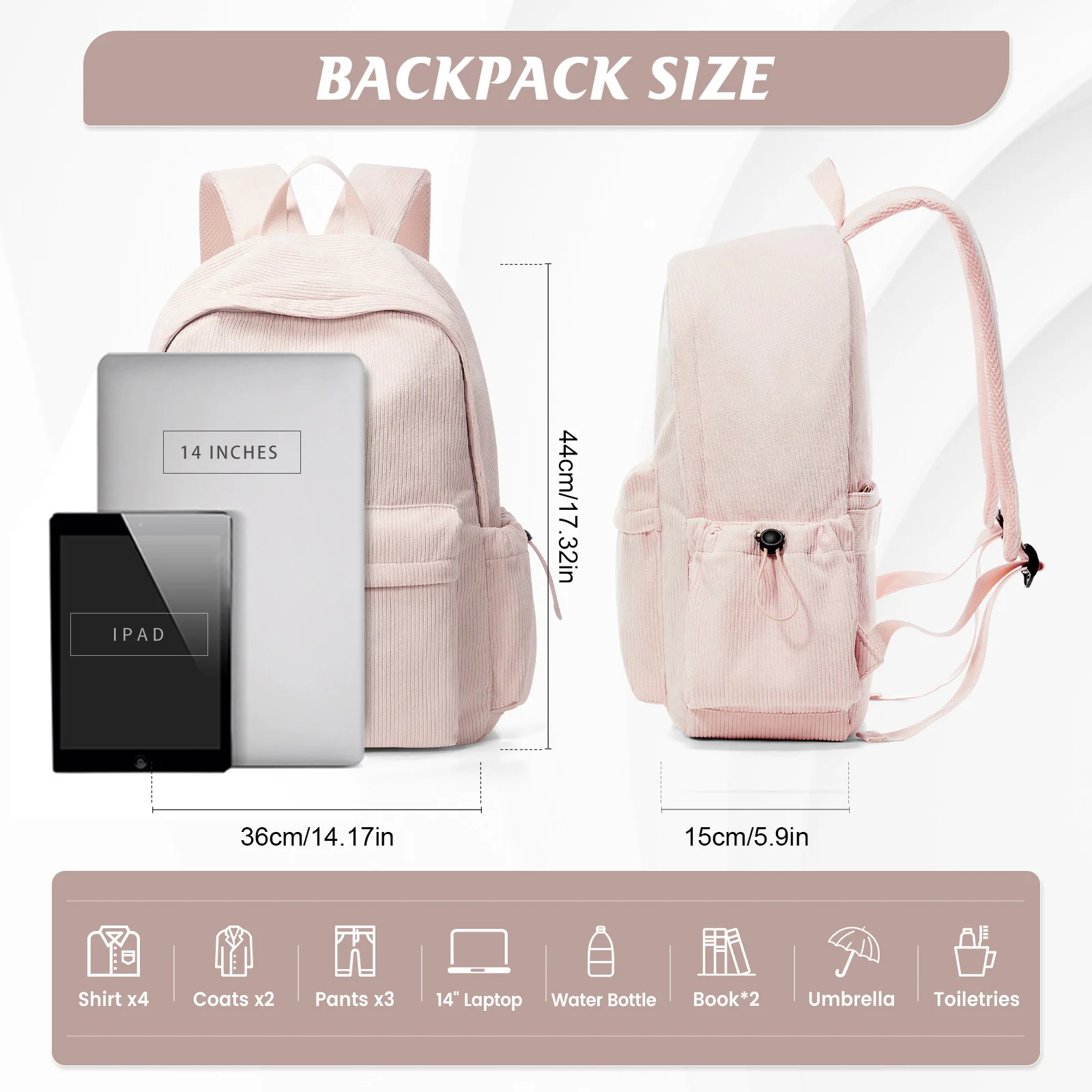 レディースバックパック スクールバックパック ティーン向け、リュックサック ノートパソコン対応、女子男子用スクールバッグ、盗難防止防水バックパック 女子学生向け