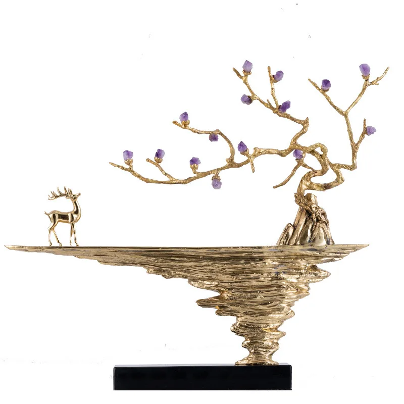 Crystal modern ornament living room entrance modern simple copper creative handicraft decoration housewarming gift