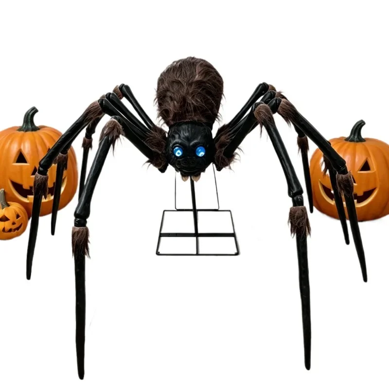 Halloween electric induction 1.85m spider ornament prop