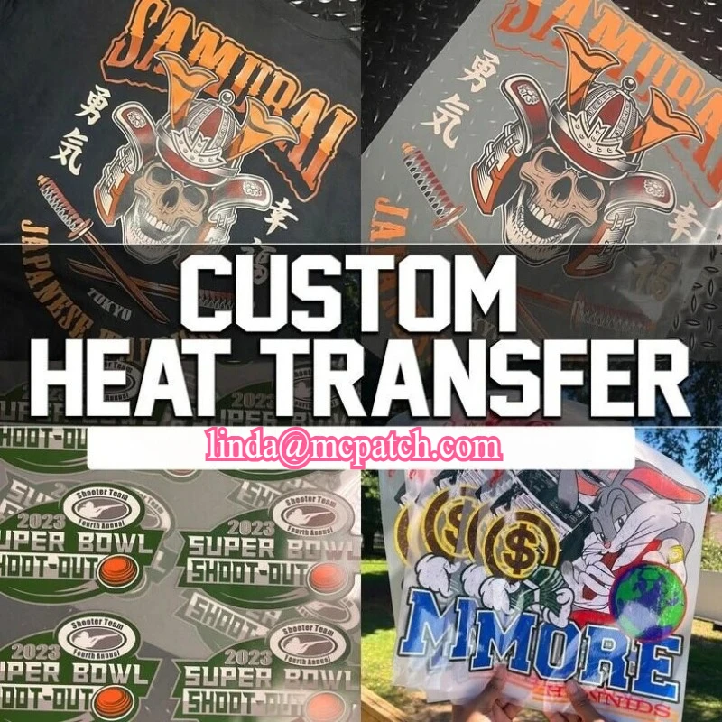 

Custom Heat Transfer Sticker Vinyl Screen Printing Design Pattern Logo Plastisol Personalized Iron On Transfer Label For T-shirt
