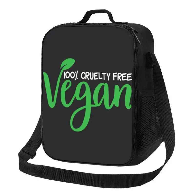 Vegan Nutrition Thermal Insulated Lunch Bag Women Veganism Animal Rights Portable Lunch Tote Work School Travel Bento Food Box