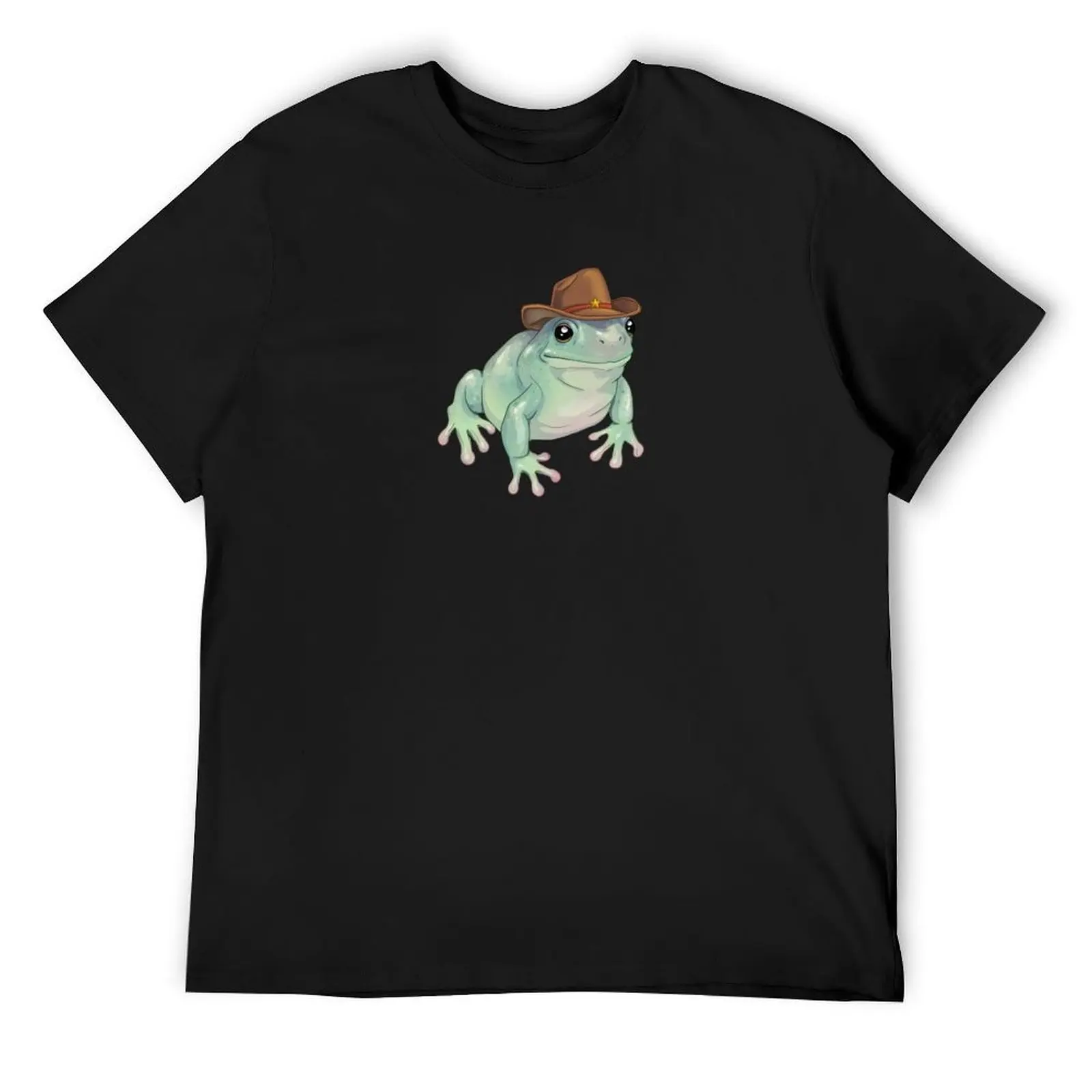 Cowboy Frog with Hat T-Shirt customizeds graphic t shirt vintage heavy weight t shirts for men