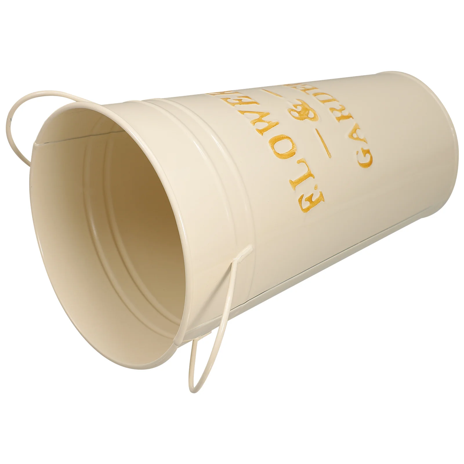 Cubo de plantas de hierro, cubo de flores multiusos para decoración de jardín, oficina en casa, perfecto para flores de seda secas, superficie lisa