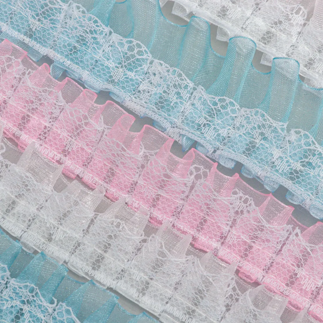 2.5cm Transparent Lace Snow Yarn Double-layer Discounted Lace DIY Handmade Jewelry Craft Clothing Luggage Accessories
