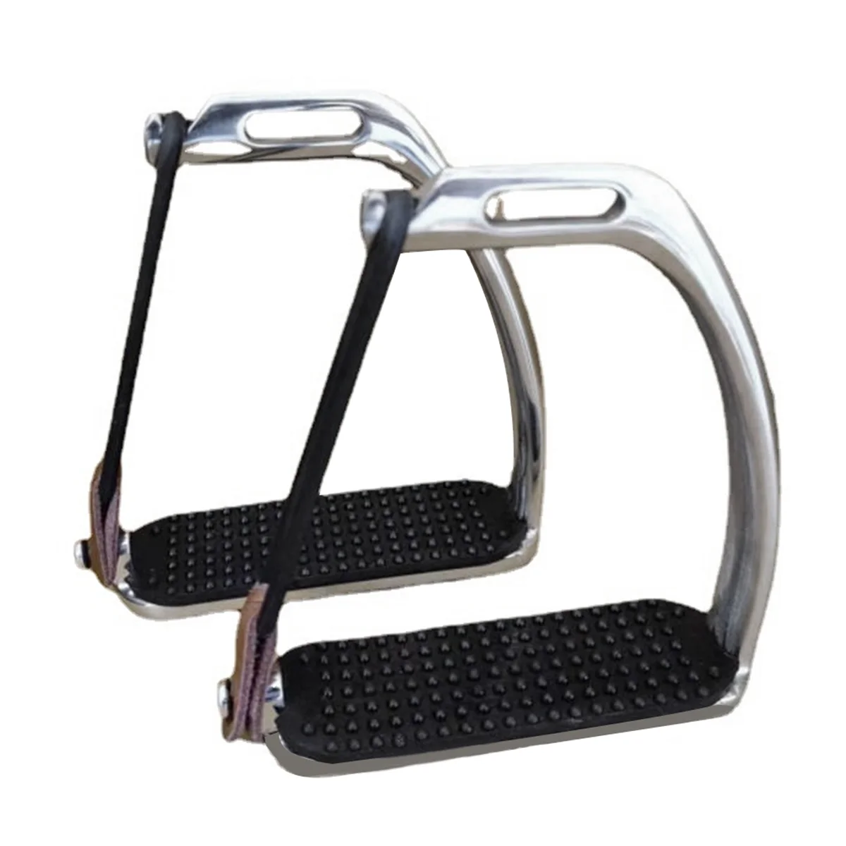 High Strength Stirrups Riding Safety Stirrups Silver Polish Stainless Steel Stirrups Outdoor Racing Kid Equipment