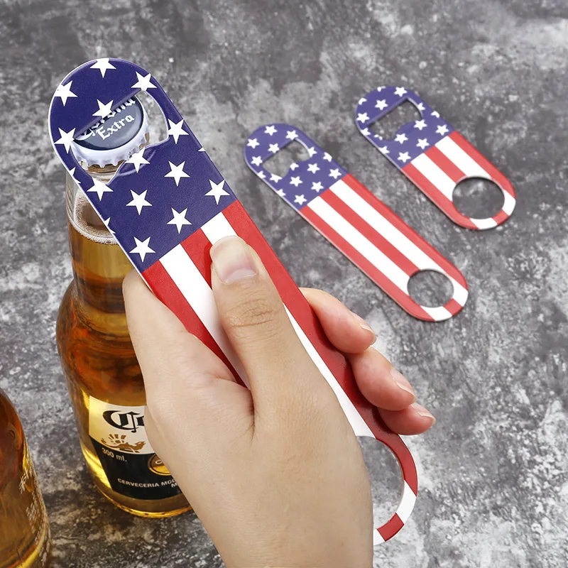 USA Flag Bottle Opener, Heavy Duty Stainless Steel Beer Opener, Souvenir Gift