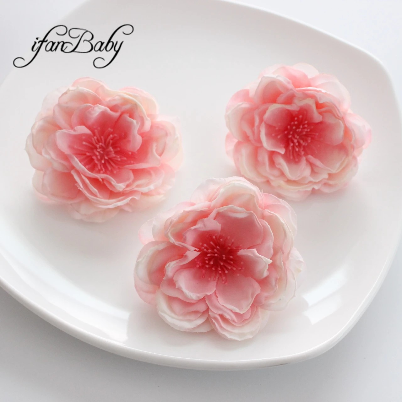 Decoration Artificial Craft Fabric Flowers With Stamen CRAFT Hair Accessories Singed Artificial Flowers