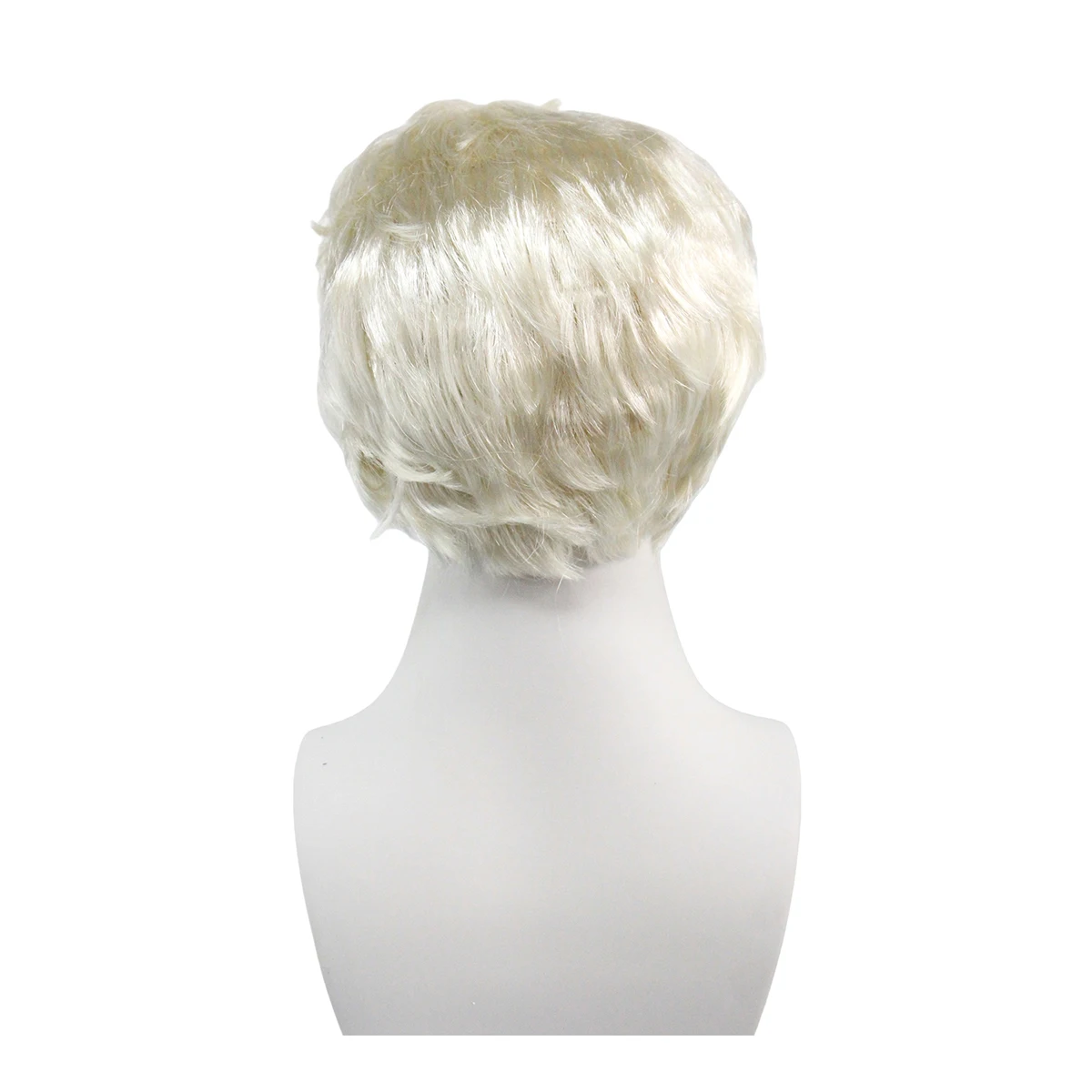 Platinum Blonde Spiky Wig – Short Synthetic Hair, Messy Textured Style for Anime, Punk, Rock & Cosplay Character Looks