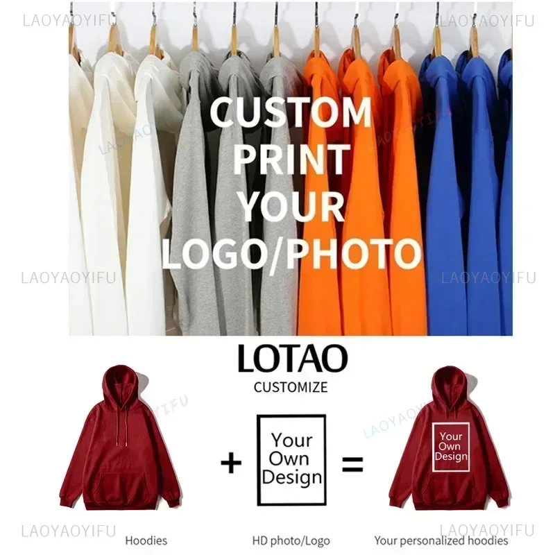 Customized Logo Personalized Hoodie Autumn Warming and Comfort Sweatshirt Unisex Casual Custom Printed Text DIY Hoodie Fashion