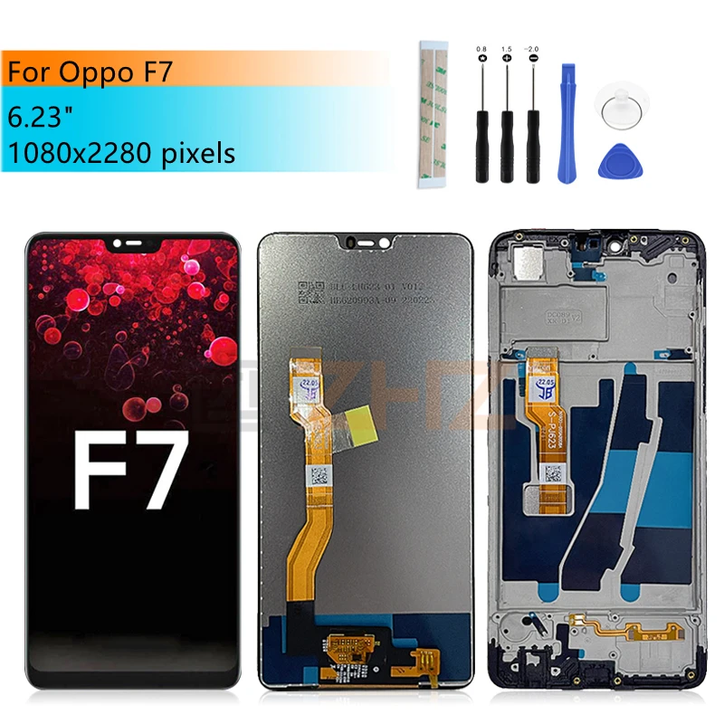 For Oppo F7 Lcd Dsplay Digitizer Assembly CPH1819 CPH1821 Display Replacement Repair Parts 6.23