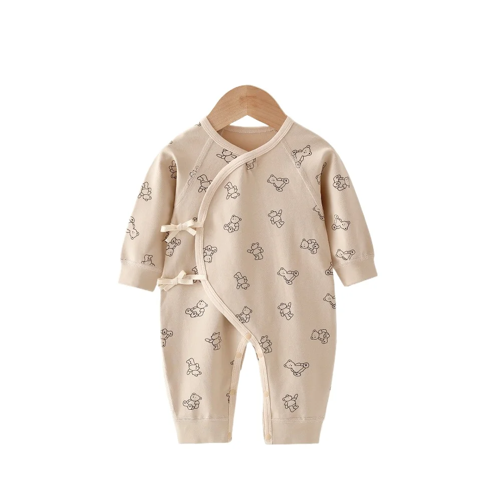 新生児用ベビー服卸売-春-秋用コットンベビーロンパース-パジャマ-女の子-男の子-乳児用ホームウェア-ベビー服