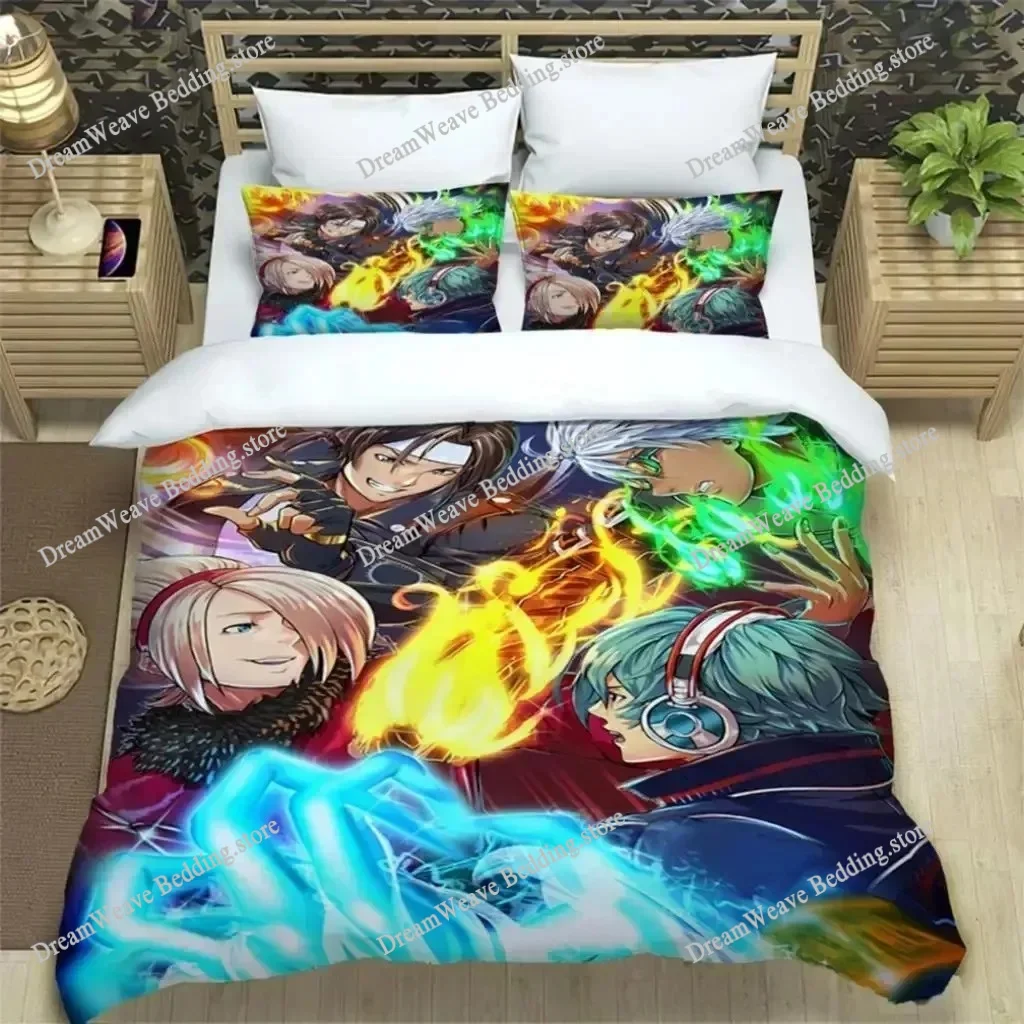 

3D Print KOF Anime Art Print Three Piece Bedding Set Fashion Article Boys or Adults for Beds Quilt Cover Pillowcases Bedding Set