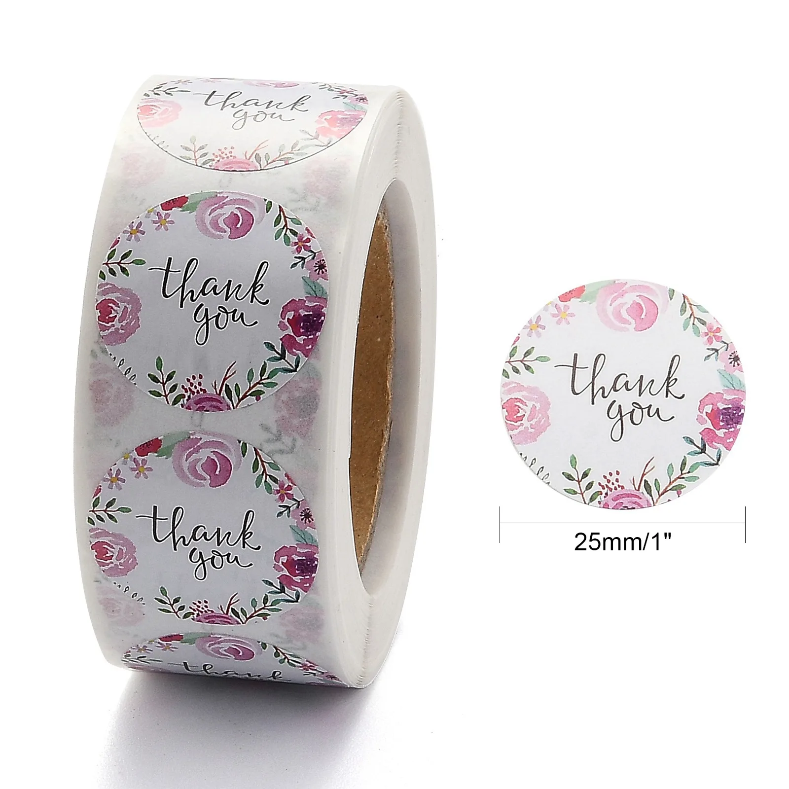 5 Rolls 1 Inch Thank You Stickers Adhesive Roll Sticker Labels