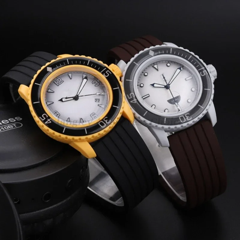 Silikonarmband für Swatch für Blancpain für Fifty Fathoms Five Ocean Männer Frauen 22 mm Gummi wasserdichte Sportuhrenarmbänder