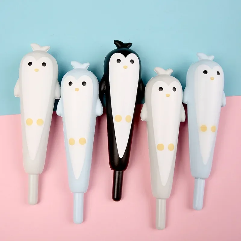 

20pcs Penguin modeling decompression Rollerball pen office stationery student writing pen student supplies Rollerball pen B