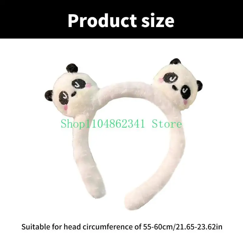 5asd Cartoon Plush Panda Headband for Face Washing and Styling Animal Theme Hair Accessory Fashion Hair Decoration