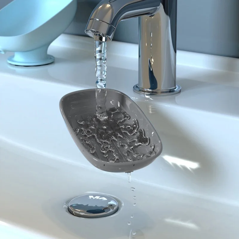 Soporte de jabón de pared con ventosa: jabonera sin goteo para baño, cocina, sin adhesivo de taladro, impermeable y fácil de limpiar,