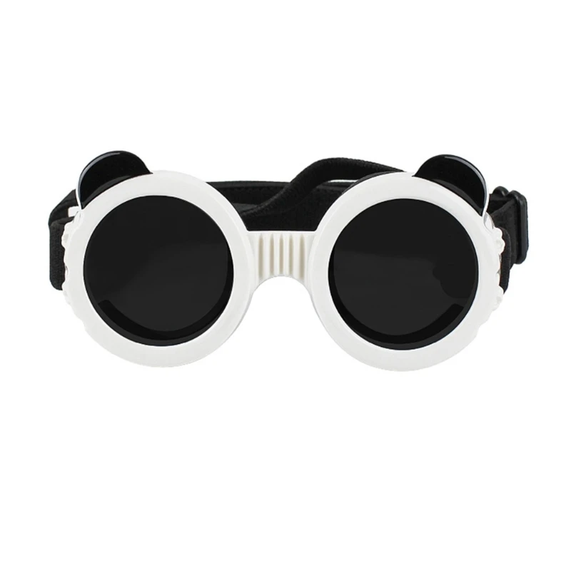 Windproof Clear Sunglasses for Long Snouts Dogs, Pet Goggles, Small Dog Eye Protections, Elastic Belt
